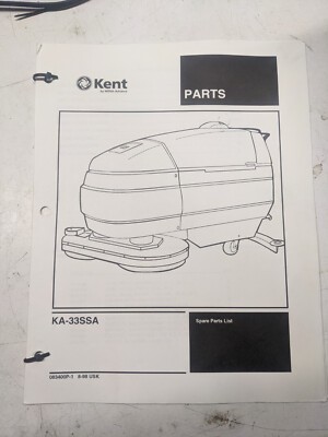 Kent Parts List Book Manual Ka-33Ssa Spare 1998 Scrubber Automatic