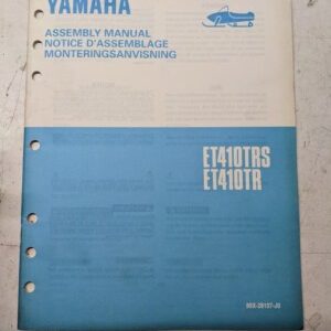 Yamaha Dealer Assembly Manual Snowmobile 89X-28107-J0 Et410Trs Et410Tr 1990