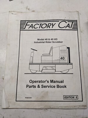 Factory Cat Tomcat Model 40 Hd Operator Manual Book 2000