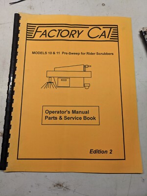 Factory Cat Tomcat Model 11 10 Operator Manual Parts Service Book 1997