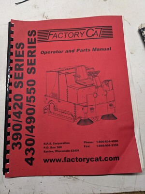 Factory Cat Tomcat 390 420 430 490 550 Operator Manual Parts Service Book
