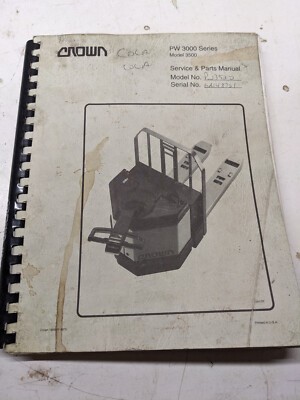Crown Pw 3000 3500 Service Manual Parts List Book Series Hand Truck 1993 3520