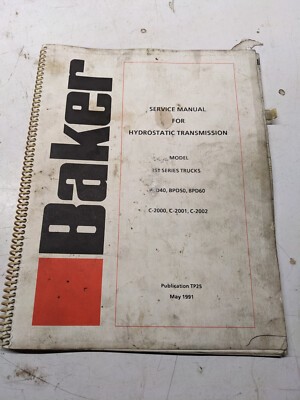 1991 Linde Baker Bpd 40 50 60 Service Manual Hydrostatic Transmission 351 Series