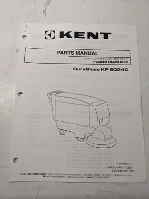 Kent Spare Parts Manual List Book Kf-2024C Duragloss 1997 Floor Machine