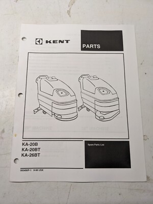1998 Kent Spare Parts Manual List Book Ka- 20 26 B Bt Scrubber