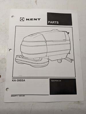 Kent Spare Parts Manual List Book Ka-39Ssa 1998 Scrubber Vacuum