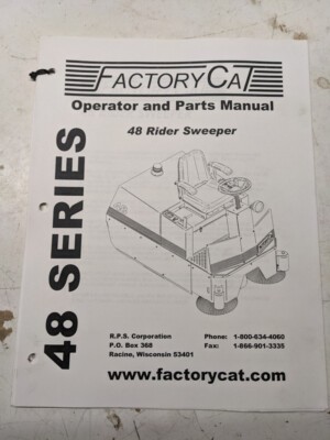 Factory Cat Operator Service Parts List Book Diagrams Model 48 Series