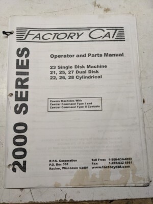 Factory Cat Operator Service Parts List Book Diagrams Model 2000 Series