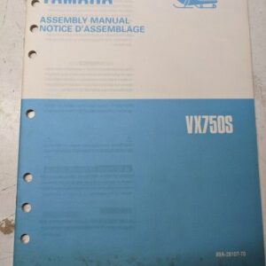 Yamaha Dealer Assembly Manual Snowmobile 89A-28107-70 Vx750S 1991