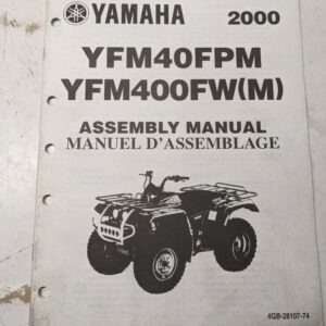 Yamaha Dealer Assembly Manual Atv 4Gb-28107-74 Yfm40Fpm Yfm400Fw(M) 2000 4 Wheel