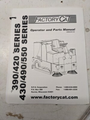 Factory Cat Operator Service Parts List Book Diagrams Series 390 420 430 490 550