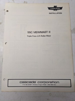 Cascade Attachment Installation Adjustment Manual 55C Viewmast Ii 1976 Fork Lift