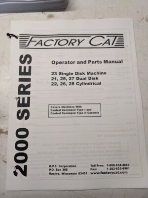 Factory Cat Operator Service Parts List Book Diagrams 2000 Series Command Ii