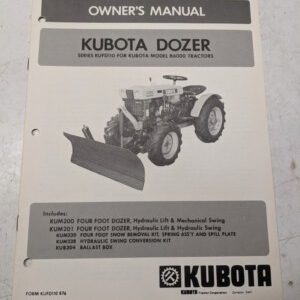 Kubota Tractor Parts List Maintenance Assembly Manual Dozer Kufd110 On B6000