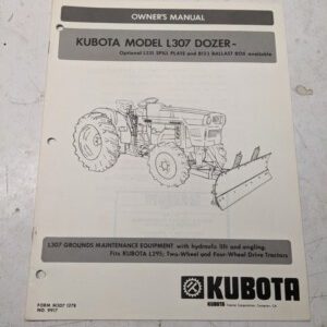 Kubota Tractor Parts List Maintenance Assembly Manual Dozer L307 Service