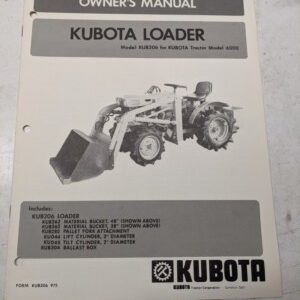 Kubota Tractor Parts List Maintenance Assembly Manual Loader Kub206 On 6000