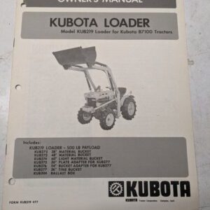 Kubota Tractor Parts List Maintenance Assembly Manual Loader Kub219 On B7100