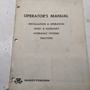 Massey Ferguson Manual Hydraulic Systems All Tractors Operation 1967