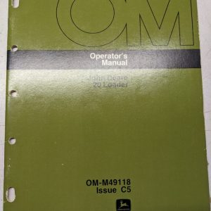 John Deere Jd Operators Manual Operation Service Model 20 Loader Om-M49118