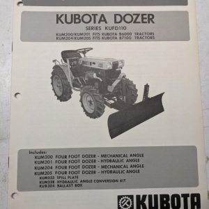 Kubota Tractor Parts List Maintenance Assembly Manual Dozer Kufd110 Series