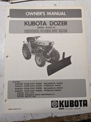 Kubota Tractor Parts List Maintenance Assembly Manual Dozer Kufd110 Series