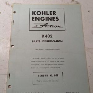 Kohler Engines Service Repair Parts Identification List Book Manual K482 1969