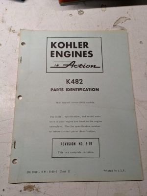 Kohler Engines Service Repair Parts Identification List Book Manual K482 1969