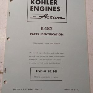 Kohler Engines Service Repair Parts Identification List Book Manual 1969 K482