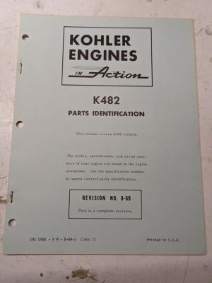 Kohler Engines Service Repair Parts Identification List Book Manual 1969 K482