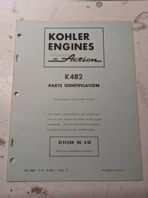 Kohler Engines Service Repair Parts Identification List Book Manual K482 8-69