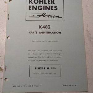 Kohler Engines Service Repair Parts Identification List Book Manual Oem K482