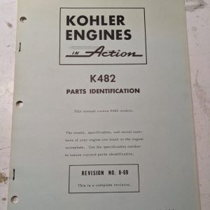 Kohler Engines Service Repair Parts Identification List Book Manual K482 1969