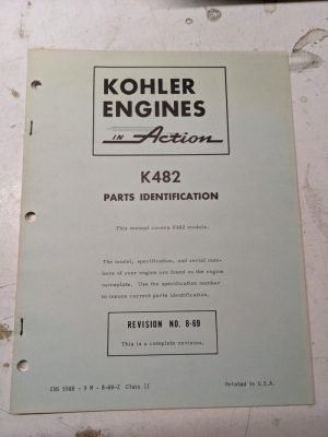 Kohler Engines Service Repair Parts Identification List Book Manual K482 1969