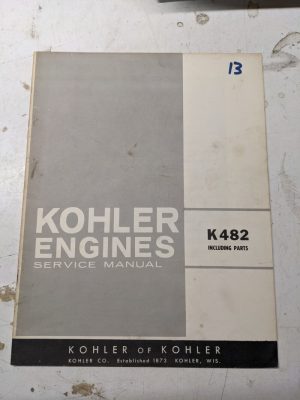 Kohler Engines Service Manual Parts List Book K482 1966 Repair Shop Book
