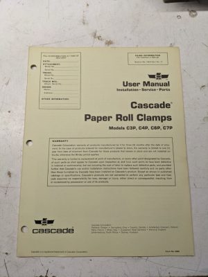 Cascade Lift Attachment User Manual Parts List Model C3P C4P C6P C7P Roll Clamp