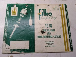 Filko 1978 Tune Up Guide Quick Reference Firing Order Repair Parts Distributor