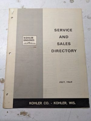 Kohler Engines Service Sales Directory Authorized July 1969