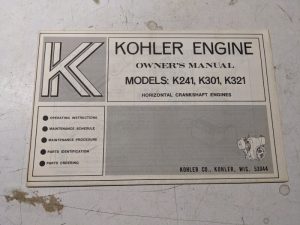 Kohler Engines Oeprating Maintenance Manual Parts K241 K301 K321 1968