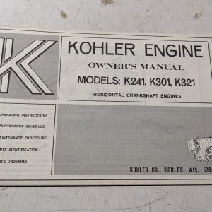 Kohler Engines Owners Maintenance Manual Parts K241 K301 K321 1968