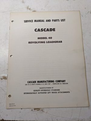 Cascade User Service Manual Parts List Model 40 Revolving Loadgrab