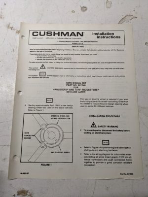 Cushman Installation Instructions Manual Turn Signal Set 887248 Parts List