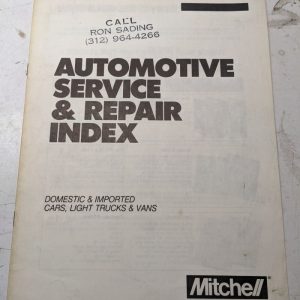 Mitchell Automotive Service & Repair Index Domestic Imported Cars 1980'S