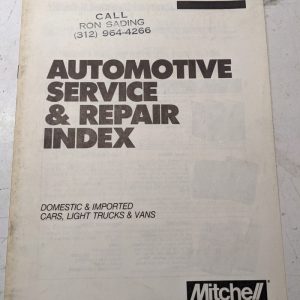 Mitchell Automotive Service & Repair Index Domestic Imported Cars Light Trucks
