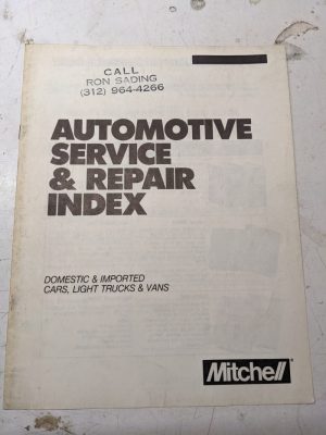 Mitchell Automotive Service & Repair Index Domestic Imported Cars Light Trucks