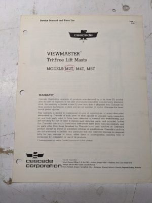 Cascade User Service Manual Parts List M2T M4T M5T 1964 Viewmast