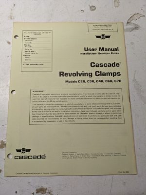 Cascade User Service Manual Parts List Model C2R C3R C4R C6R C7R Clamps