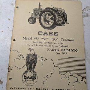 Case Parts List Book Manual Catalog Tractor Model S Sc So 522 1952