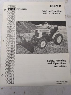 Fmc Bolens 1400 1405 Dozer Assembly Instruction Manual Service Parts List
