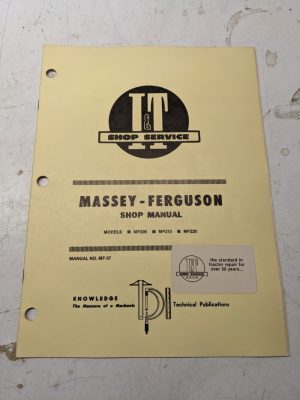 I&T Tractor Shop Service Repair Manual Massey Ferguson Mf205 Mf210 Mf220 Mf-37