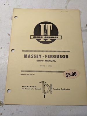 I&T Tractor Shop Service Repair Manual Massey Ferguson Mf285 Mf-36 Book I&T